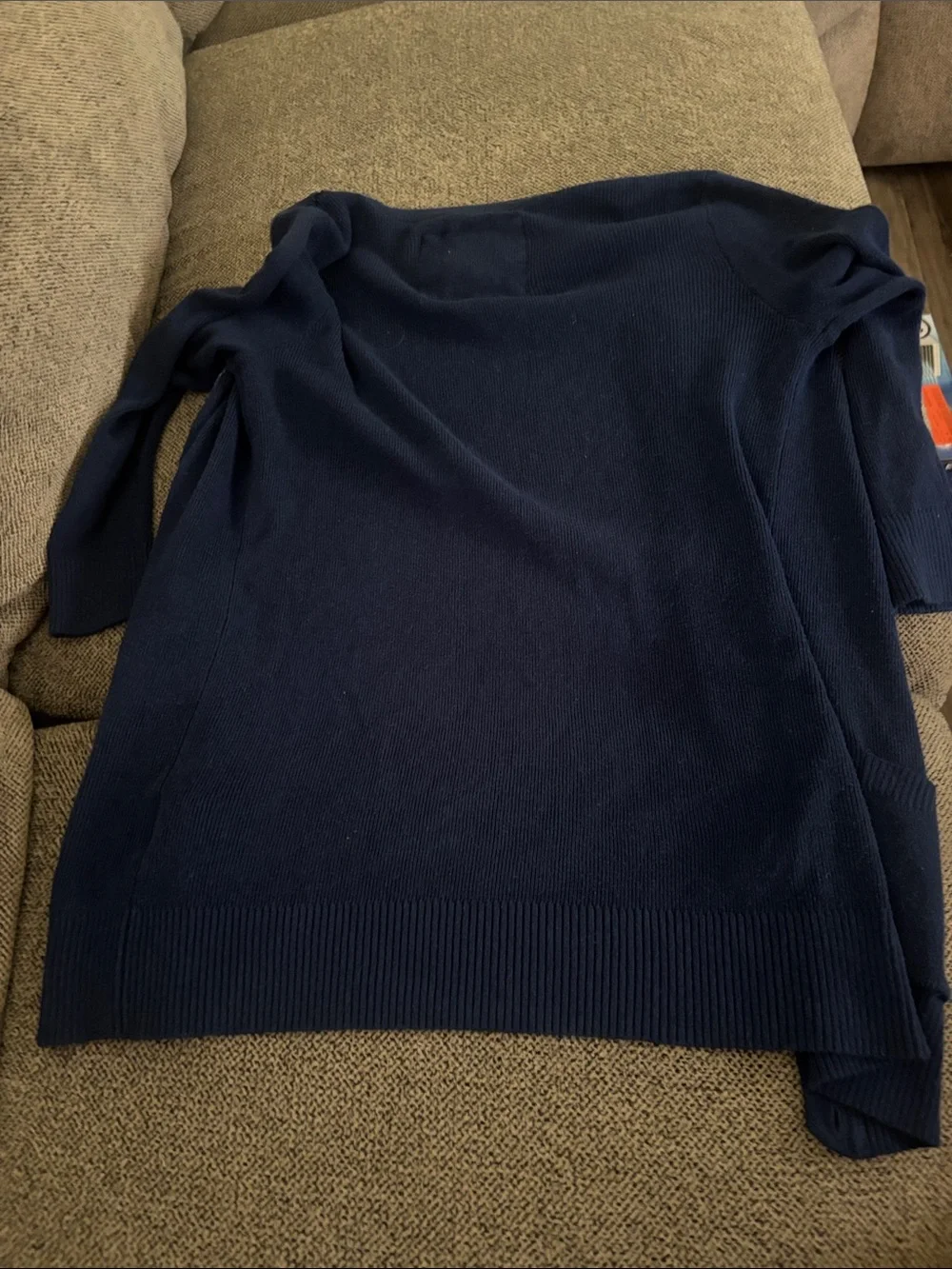 Abercrombie & Fitch Navy Long V‑Neck Cardigan - Picture 2 of 2